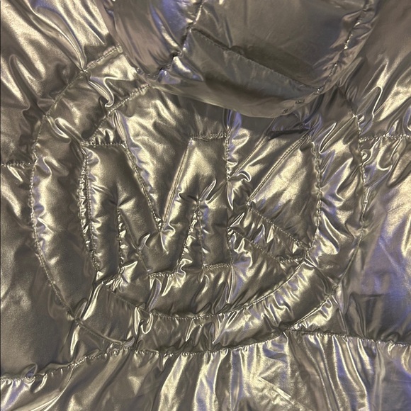 Michael Kors Short Puffer Jacket in Metallic Silver - Picture 4 of 15